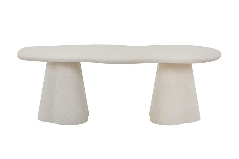 Table à manger Ovale Effet Ciment Organique FARY - 220 cm
