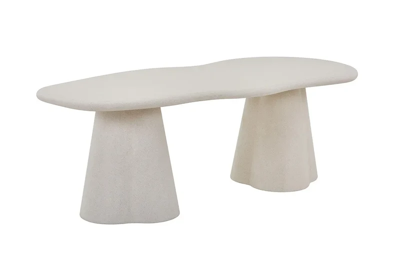 Table à manger Ovale Effet Ciment Organique FARY - 220 cm