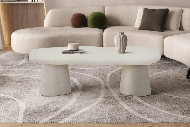 Table Basse Effet Ciment FARY Ciment Beige - 130 cm