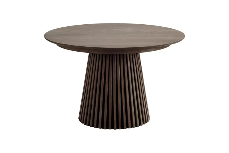 Table Extensible Ronde OSAKA Effet Bois Brun Foncé - 120 à 240 cm