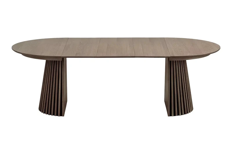 Table Extensible Ronde OSAKA Effet Bois Brun Foncé - 120 à 240 cm