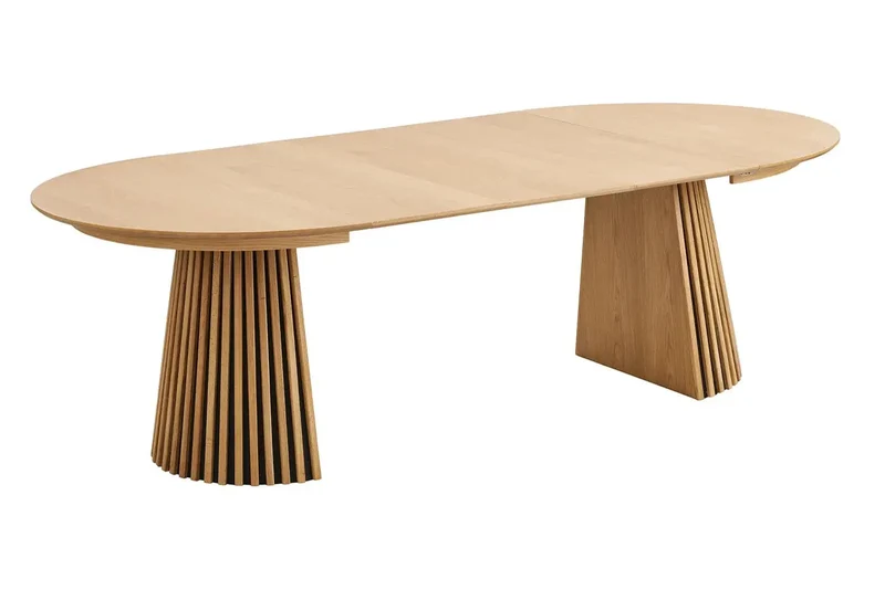 Table Extensible Ronde OSAKA Effet Bois Naturel - 120 à 240 cm