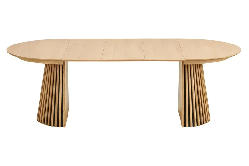 Table Extensible Ronde OSAKA Effet Bois Naturel - 120 à 240 cm