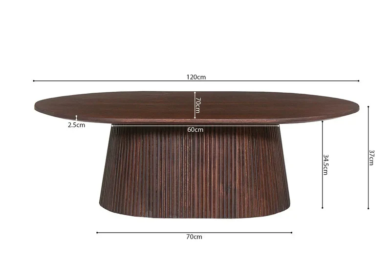 Table Basse Ovale MAYGA en Manguier - 120 cm