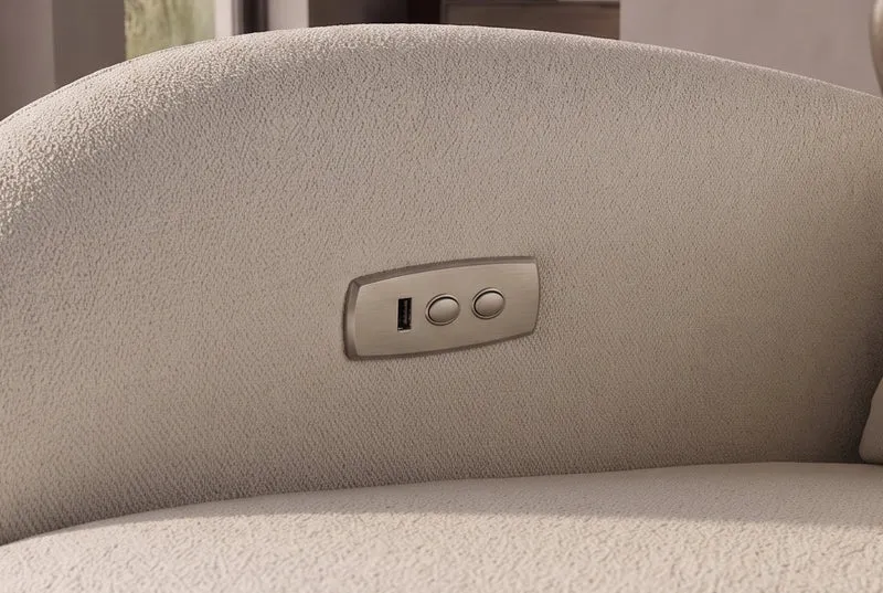 Fauteuil de cinéma électrique PRIORITY beige inclus coussin rotatif à 360° avec prise USB