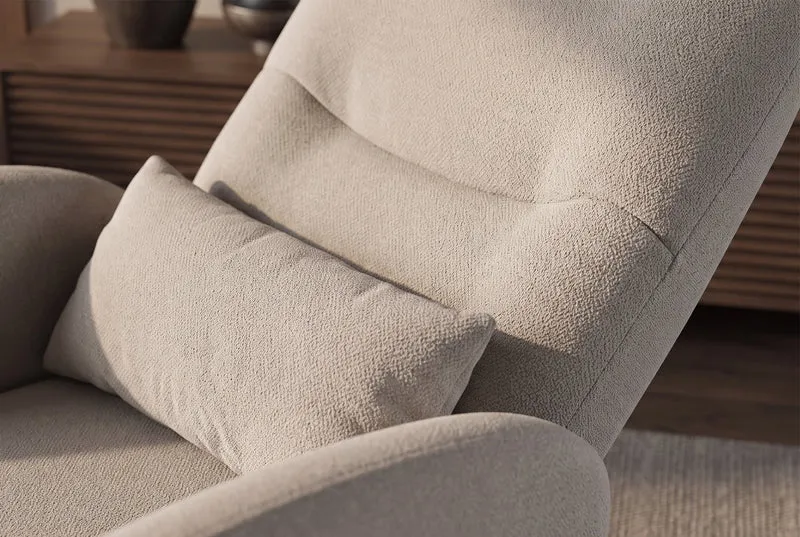 Fauteuil de cinéma électrique PRIORITY greige incluant coussin rotatif à 360° avec prise USB