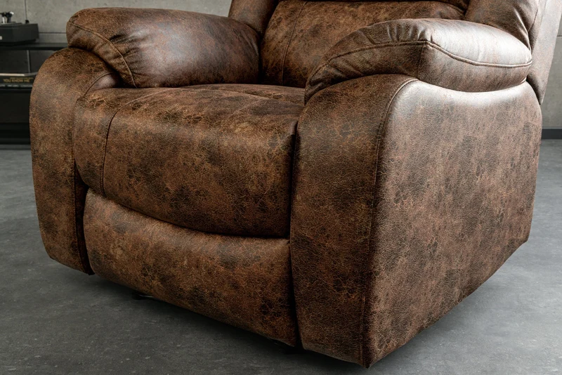 Fauteuil de cinéma confortable HOLLYWOOD marron antique dossier inclinable