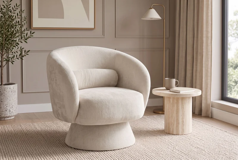 Fauteuil design pivotant BOSSA NOVA beige Chenille