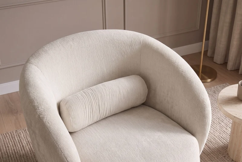 Fauteuil design pivotant BOSSA NOVA beige Chenille