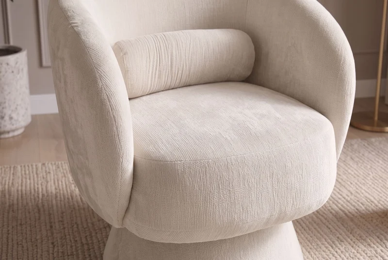 Fauteuil design pivotant BOSSA NOVA beige Chenille