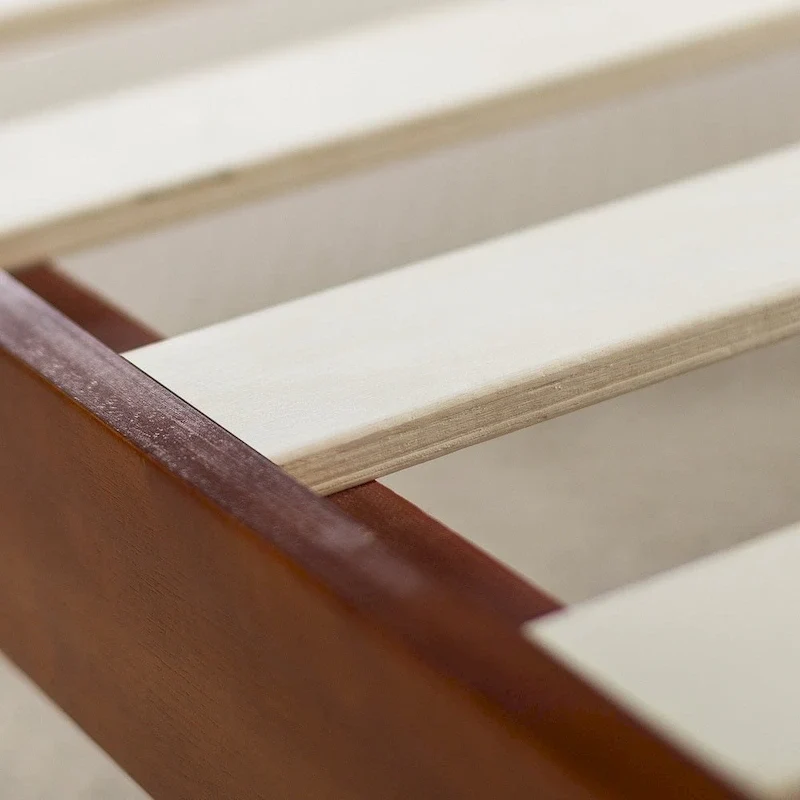 Cadre de lit plateforme bas en bois pour lit double de 12 pouces
