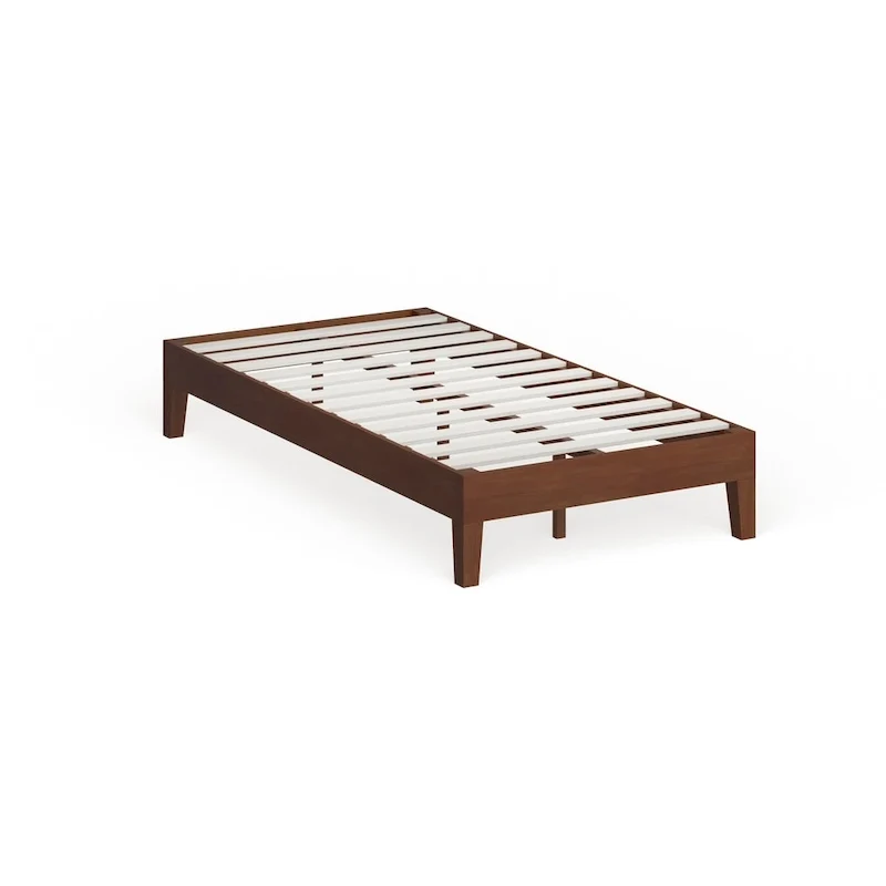 Cadre de lit plateforme bas en bois pour lit double de 12 pouces