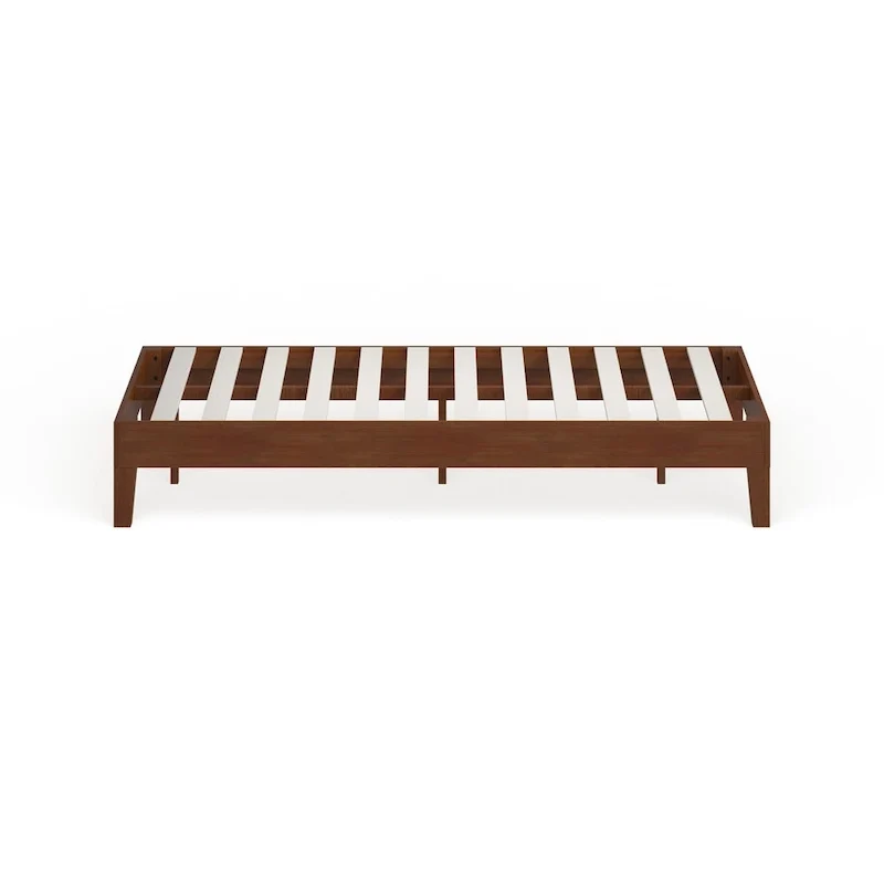 Cadre de lit plateforme bas en bois pour lit double de 12 pouces