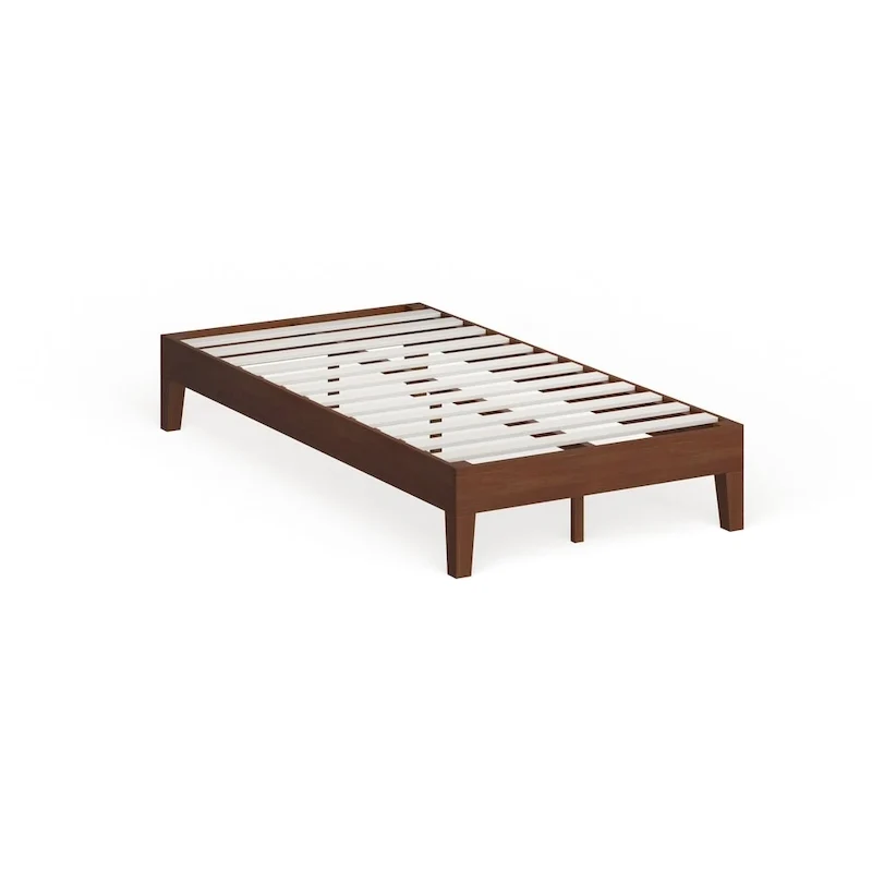 Cadre de lit plateforme bas en bois pour lit double de 12 pouces