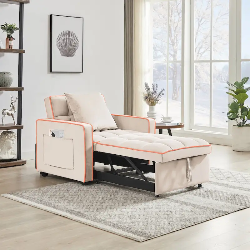 Lit canapé-fauteuil pliant ajustable 3-en-1