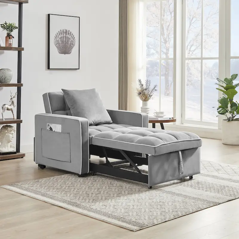 Lit canapé-fauteuil pliant ajustable 3-en-1