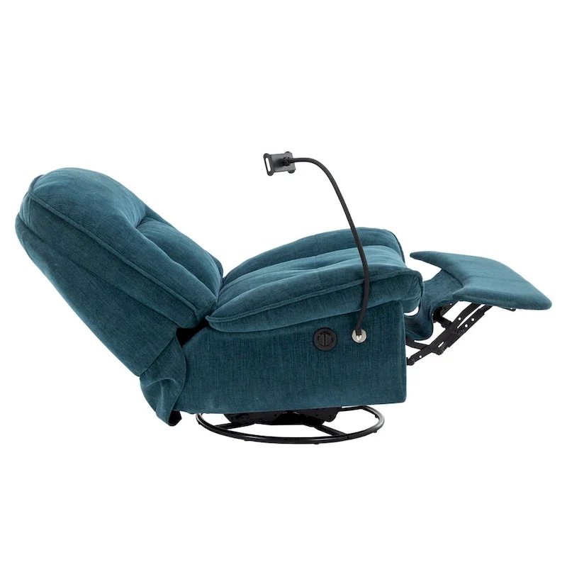 Fauteuil inclinable en chenille pivotant à 360° avec support de téléphone réglable