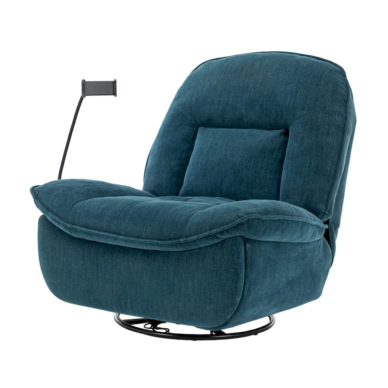 Fauteuil inclinable en chenille pivotant à 360° avec support de téléphone réglable