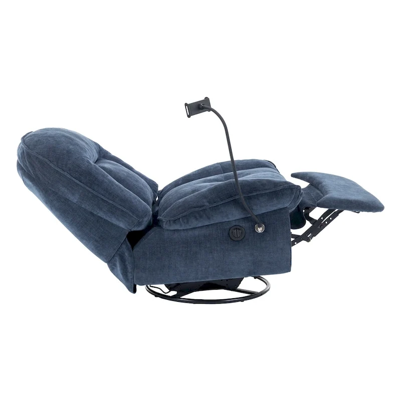 Fauteuil inclinable en chenille pivotant à 360° avec support de téléphone réglable
