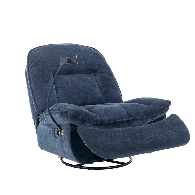 Fauteuil inclinable en chenille pivotant à 360° avec support de téléphone réglable