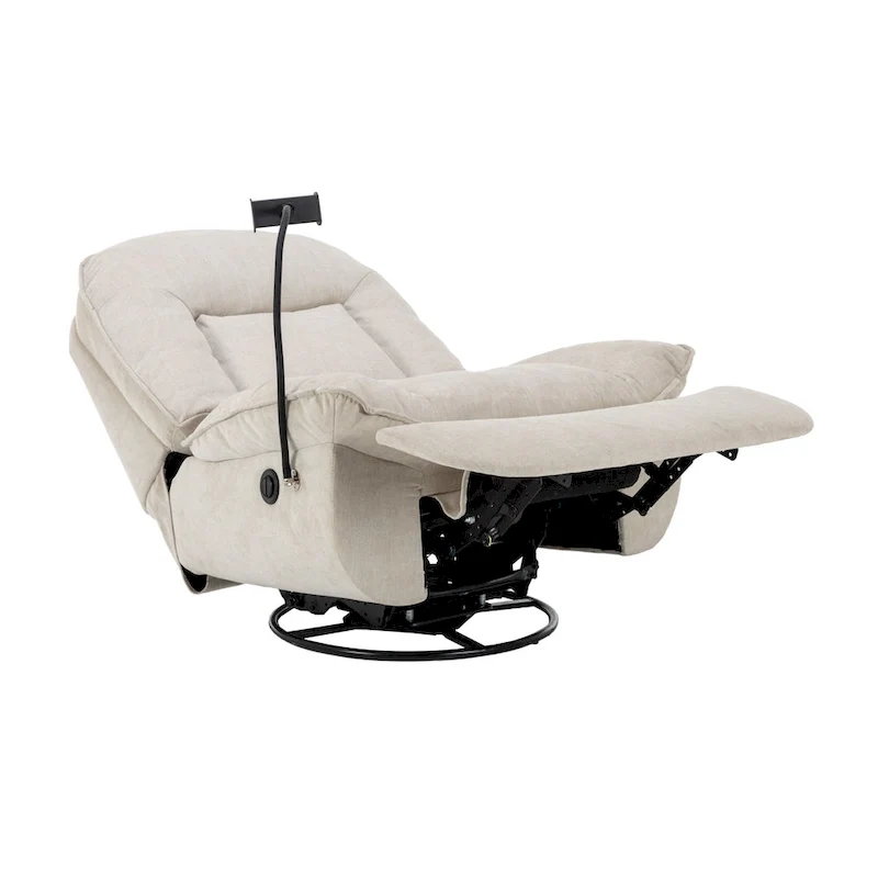 Fauteuil inclinable en chenille pivotant à 360° avec support de téléphone réglable