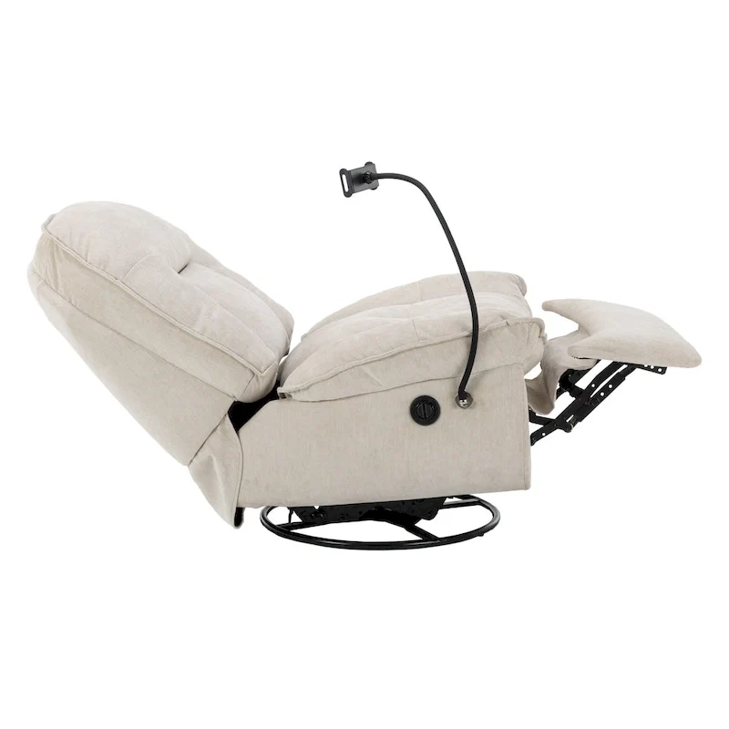 Fauteuil inclinable en chenille pivotant à 360° avec support de téléphone réglable