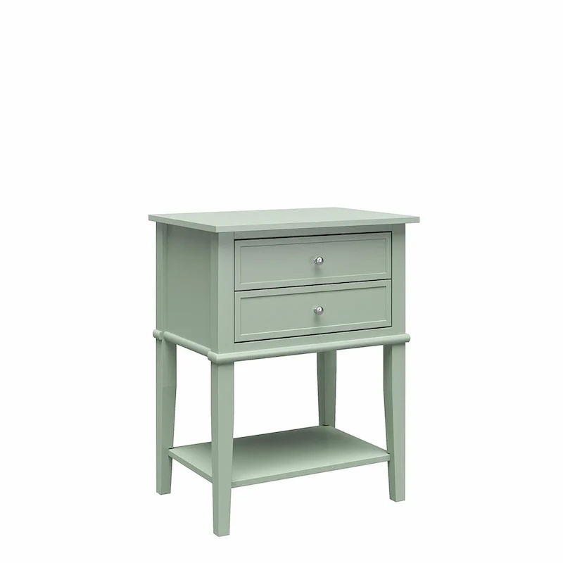 Table d'appoint d'appoint à 2 tiroirs avec étagère ouverte