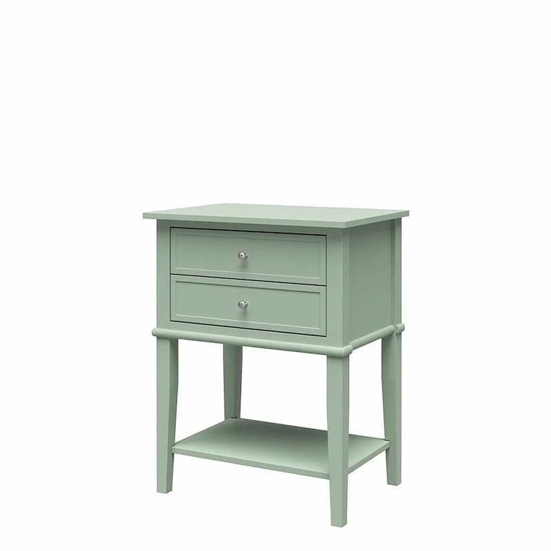 Table d'appoint d'appoint à 2 tiroirs avec étagère ouverte