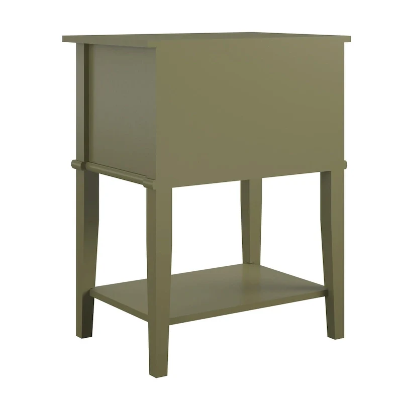 Table d'appoint d'appoint à 2 tiroirs avec étagère ouverte