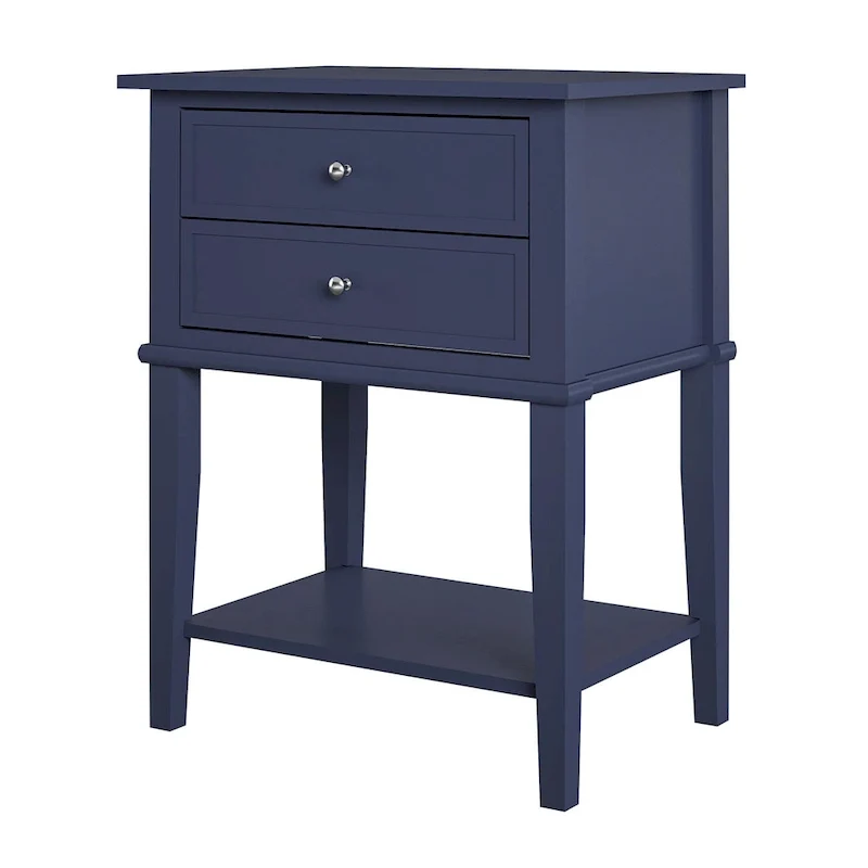 Table d'appoint d'appoint à 2 tiroirs avec étagère ouverte