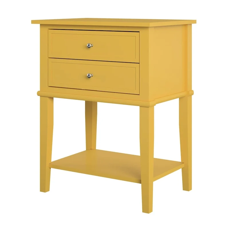 Table d'appoint d'appoint à 2 tiroirs avec étagère ouverte