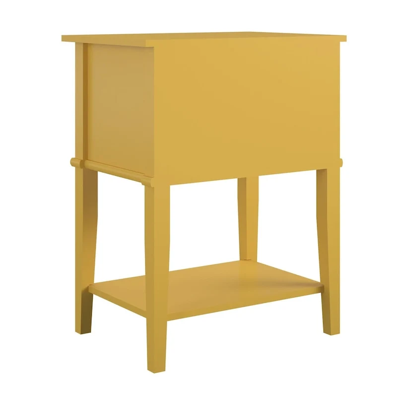 Table d'appoint d'appoint à 2 tiroirs avec étagère ouverte