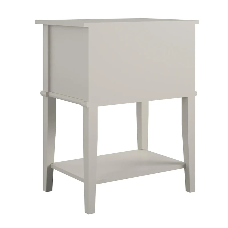Table d'appoint d'appoint à 2 tiroirs avec étagère ouverte