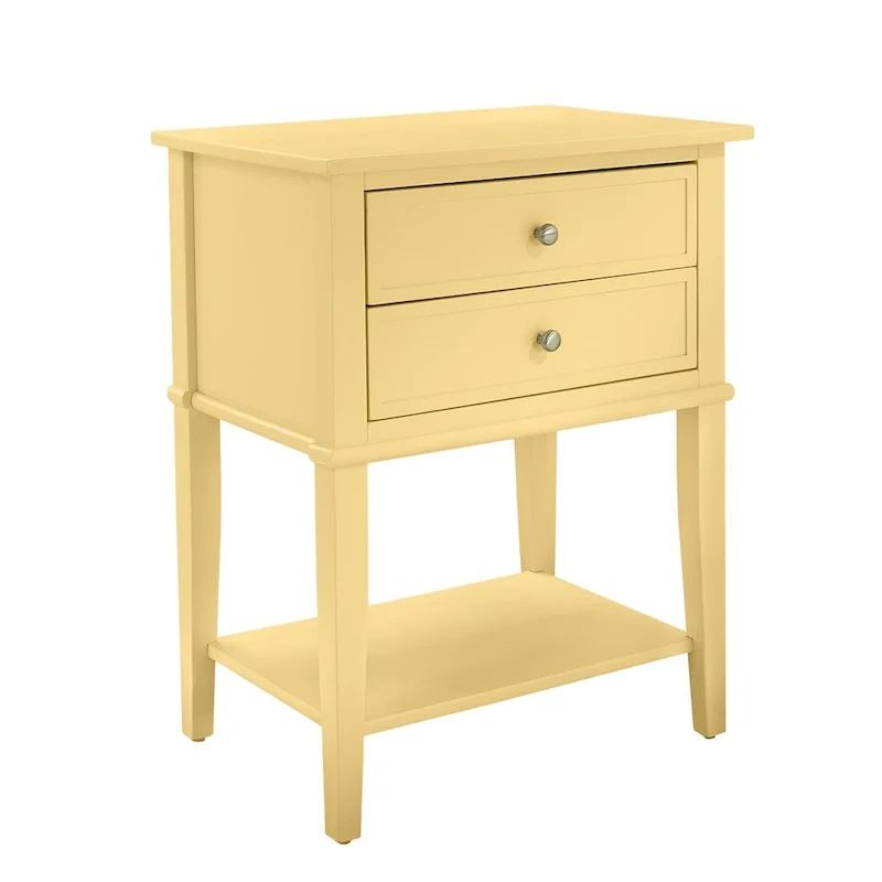 Table d'appoint d'appoint à 2 tiroirs avec étagère ouverte
