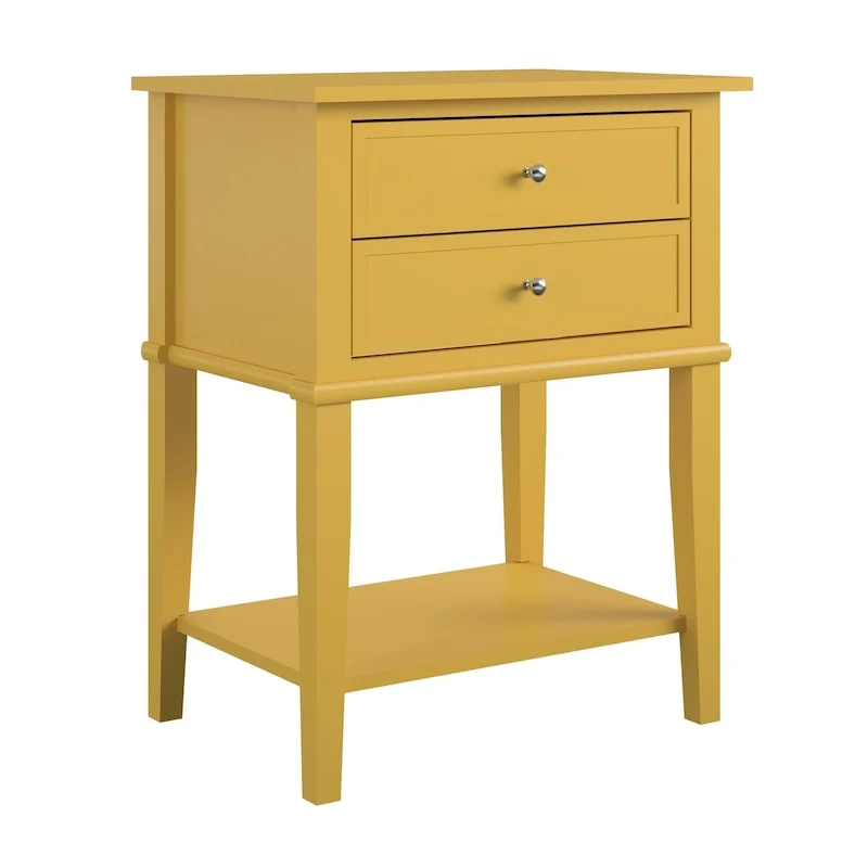 Table d'appoint d'appoint à 2 tiroirs avec étagère ouverte