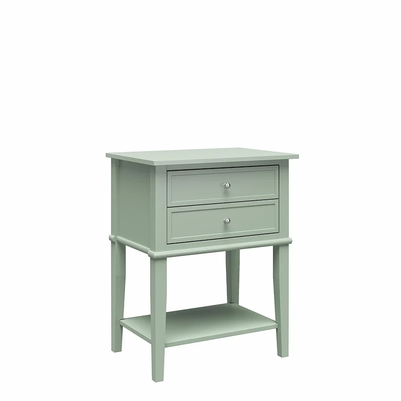 Table d'appoint d'appoint à 2 tiroirs avec étagère ouverte
