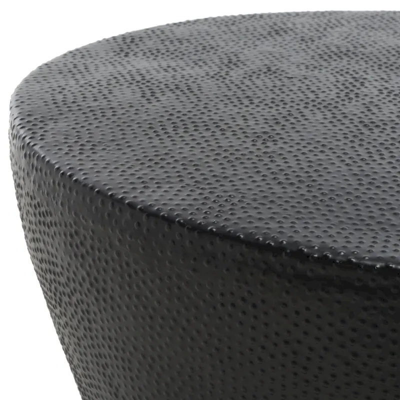 Table basse tambour d'inspiration marocaine avec finition texturée