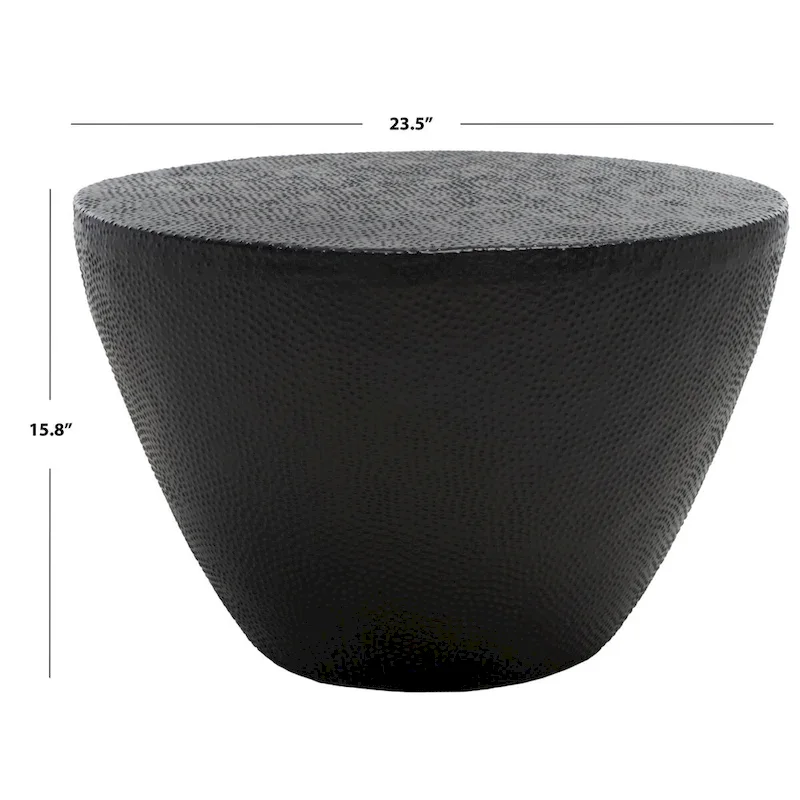Table basse tambour d'inspiration marocaine avec finition texturée