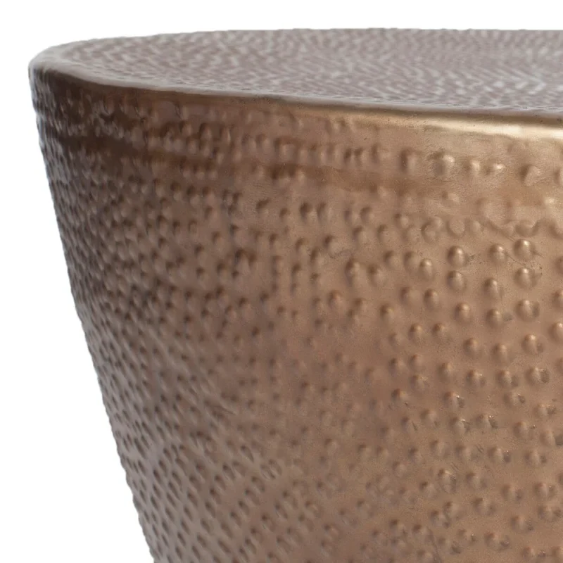 Table basse tambour d'inspiration marocaine avec finition texturée