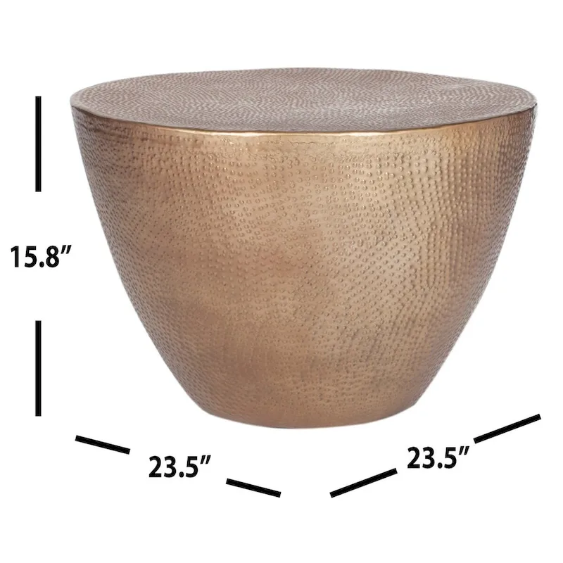 Table basse tambour d'inspiration marocaine avec finition texturée