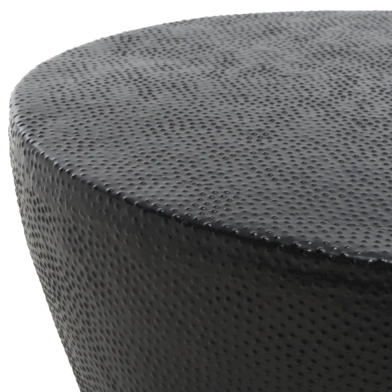 Table basse tambour d'inspiration marocaine avec finition texturée