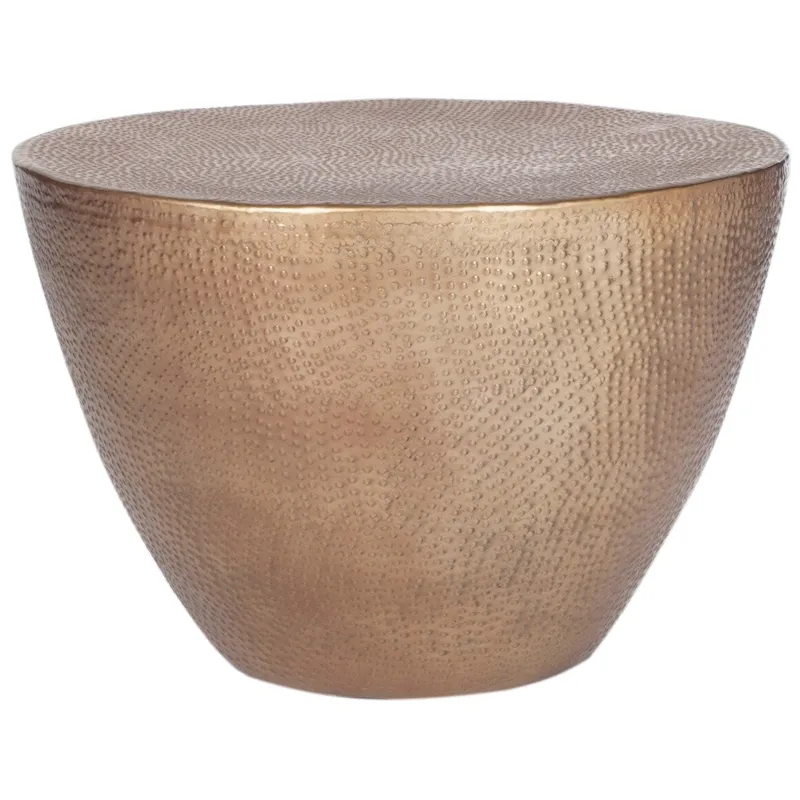 Table basse tambour d'inspiration marocaine avec finition texturée