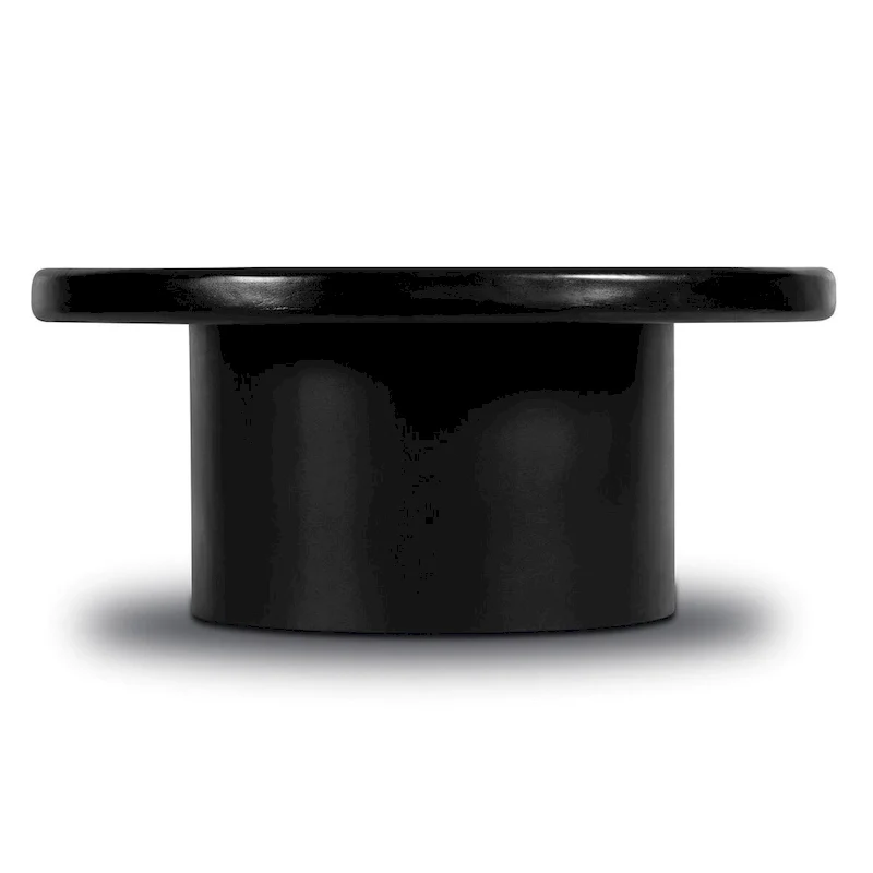 Table basse ronde en manguier massif avec pied central