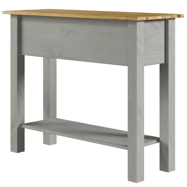 Console de couloir en bois de pin massif avec 2 tiroirs