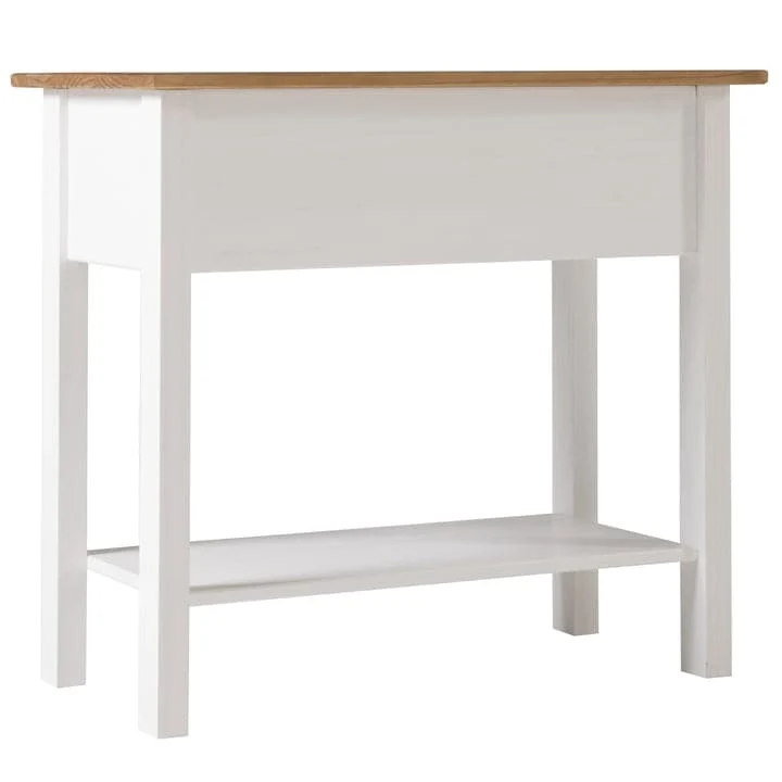 Console de couloir en bois de pin massif avec 2 tiroirs