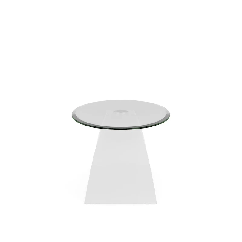 Table basse ovale à plateau en verre de 47 pouces avec base arquée très lustrée