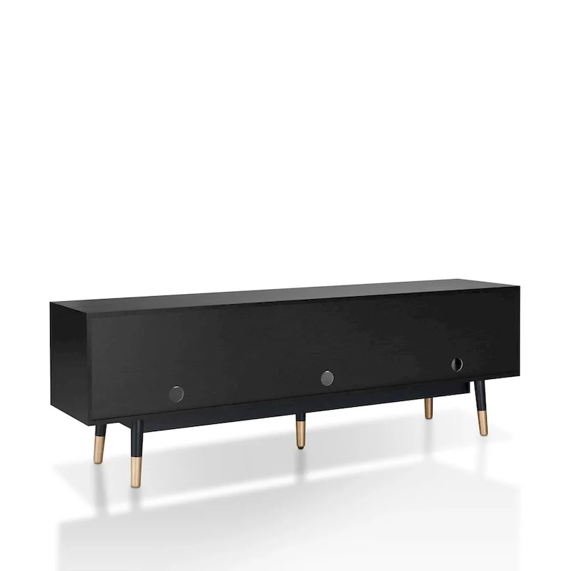 Console TV moderne du milieu du siècle de 71 po avec 3 tiroirs et des tablettes ouvertes