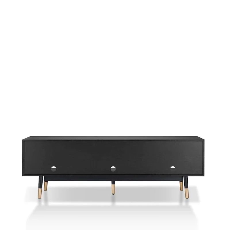 Console TV moderne du milieu du siècle de 71 po avec 3 tiroirs et des tablettes ouvertes