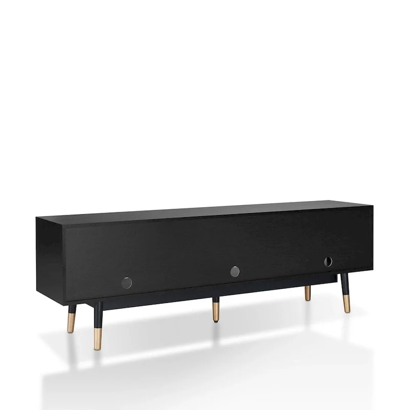 Console TV moderne du milieu du siècle de 71 po avec 3 tiroirs et des tablettes ouvertes