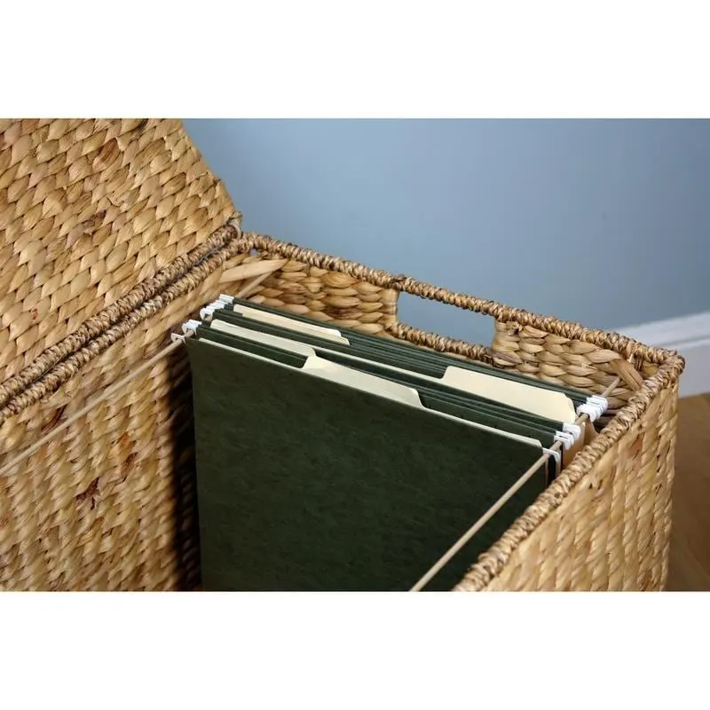 Meuble de classement et support d'imprimante à roulettes Seagrass avec plateau relevable